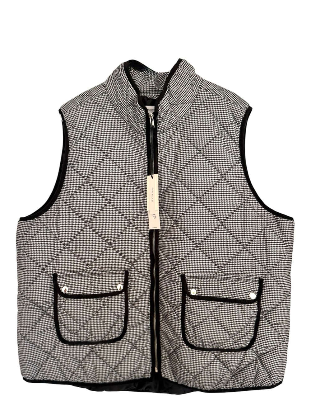 Workshop Republic Clothing Black & White Quilted Vest